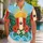 Red and Gold Hero Crest for Island Getaways and Family Summer Beach Celebrations Hawaiian Shirt - 1