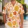 Retro Orange Tiki Florals for Island Getaways and Sunny Coastal Holidays for Men Hawaiian Shirt - 1