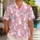 Cute White Bunny and Pink Flowers for Sunny Summer Beach Days with Kids Hawaiian Shirt - 1