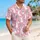 Cute White Bunny and Pink Flowers for Sunny Summer Beach Days with Kids Hawaiian Shirt - 6