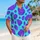 Aqua Teal and Violet Monster Spots for Halloween Parties and Festive Resort Getaways Hawaiian Shirt - 6