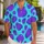 Aqua Teal and Violet Monster Spots for Halloween Parties and Festive Resort Getaways Hawaiian Shirt - 1