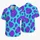 Aqua Teal and Violet Monster Spots for Halloween Parties and Festive Resort Getaways Hawaiian Shirt - 5