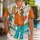 Cheerful Floppy-Eared Dog in Orange Hoodie for Playful Island Getaways and Gifts Hawaiian Shirt - 1
