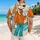 Cheerful Floppy-Eared Dog in Orange Hoodie for Playful Island Getaways and Gifts Hawaiian Shirt - 2