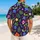 Cute Blue Bulb Plants and Tropical Botanicals for Playful Summer Beach Days Hawaiian Shirt - 2