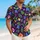 Cute Blue Bulb Plants and Tropical Botanicals for Playful Summer Beach Days Hawaiian Shirt - 6