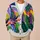 Abstract Botanical Color Blocks for Everyday Layering, Colorful Style for Modern Women All-over Print Knitted Cardigan - 6