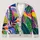 Abstract Botanical Color Blocks for Everyday Layering, Colorful Style for Modern Women All-over Print Knitted Cardigan - 1