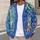 Painterly Blue Wildflower Meadow for Relaxed Autumn Layering, Women's Everyday Style All-over Print Knitted Cardigan - 5