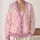 Pastel Pink Floral Confetti for Soft Spring Layering and Everyday Women's Casual Style All-over Print Knitted Cardigan - 2