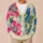 Abstract Botanical Blooms For Relaxed Autumn Layering, Colorful Women’s Everyday Style All-over Print Knitted Cardigan - 6