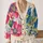 Abstract Botanical Blooms For Relaxed Autumn Layering, Colorful Women’s Everyday Style All-over Print Knitted Cardigan - 2