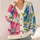 Abstract Botanical Blooms For Relaxed Autumn Layering, Colorful Women’s Everyday Style All-over Print Knitted Cardigan - 4
