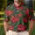 Red Poinsettia Christmas Holiday Aloha Style for Men and Festive Tropical Gatherings Men's Polo Shirt - 4