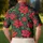 Red Poinsettia Christmas Holiday Aloha Style for Men and Festive Tropical Gatherings Men's Polo Shirt - 5