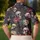 Gothic Skull Floral Motif for Equestrian Golf Style and Alternative Women’s Outings Men's Polo Shirt - 5