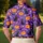 Purple Halloween Cats, Pumpkins and Bats for Spooky Autumn Parties and Festive Fun Men's Polo Shirt - 5