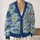 Blue Coastal Fish Motif for Relaxed Weekend Layering, Nautical Style for Ocean Lovers All-over Print Knitted Cardigan - 2