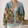 Italian Cypress Village Landscape for Relaxed Vacation Layering and Elegant Office Days All-over Print Knitted Cardigan - 2