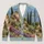 Italian Cypress Village Landscape for Relaxed Vacation Layering and Elegant Office Days All-over Print Knitted Cardigan - 1