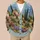 Italian Cypress Village Landscape for Relaxed Vacation Layering and Elegant Office Days All-over Print Knitted Cardigan - 6