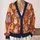 Colorful Ghost Motifs For Cozy Halloween Layering, Quirky Autumn Streetwear Style All-over Print Knitted Cardigan - 2