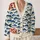 Blue Fish and Red FISH NET Motif for Relaxed Coastal Layering and Weekend Wear All-over Print Knitted Cardigan - 2