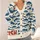 Blue Fish and Red FISH NET Motif for Relaxed Coastal Layering and Weekend Wear All-over Print Knitted Cardigan - 4