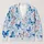 Blue Butterfly Floral Bohemian Style for Relaxed Everyday Layering and Weekend Wear All-over Print Knitted Cardigan - 1