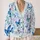 Blue Butterfly Floral Bohemian Style for Relaxed Everyday Layering and Weekend Wear All-over Print Knitted Cardigan - 2
