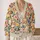 Cute Puppy Floral Style for Everyday Outings and Photoshoots, Women’s Casual Layering All-over Print Knitted Cardigan - 2