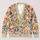 Cute Puppy Floral Style for Everyday Outings and Photoshoots, Women’s Casual Layering All-over Print Knitted Cardigan - 1