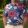 Patriotic Hibiscus And Palm Motifs For Tropical Golf Days And Summer Getaways Outdoors Men's Polo Shirt - 4