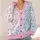 Pastel Floral Botanical Motifs for Soft Everyday Layering and Spring Weekend Style All-over Print Knitted Cardigan - 4