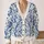 Blue And White Porcelain Florals For Elegant Everyday Layering And Women’s Style All-over Print Knitted Cardigan - 2