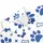 Blue Paw Prints and Dog Bones for Golf Days, Weekend Leisure, and Devoted Pet Lovers Men's Polo Shirt - 6