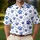 Blue Paw Prints and Dog Bones for Golf Days, Weekend Leisure, and Devoted Pet Lovers Men's Polo Shirt - 4