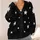 White Star Motifs for Festive Winter Layering and Relaxed Everyday Casual Wear Looks All-over Print Knitted Cardigan - 4