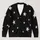 White Star Motifs for Festive Winter Layering and Relaxed Everyday Casual Wear Looks All-over Print Knitted Cardigan - 1