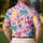 Pink Tropical Palm Trees, Colorful Pool Floats and Banana Beach Fun for Women’s Vacations Men's Polo Shirt - 5
