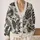 Black White Tropical Leaf Foliage For Relaxed Everyday Layering Women's Casual Style All-over Print Knitted Cardigan - 2