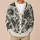 Black White Tropical Leaf Foliage For Relaxed Everyday Layering Women's Casual Style All-over Print Knitted Cardigan - 6