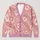 Pink Santa Face Christmas Cheer for Festive Winter Layering and Holiday Parties Women All-over Print Knitted Cardigan - 1