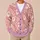 Pink Santa Face Christmas Cheer for Festive Winter Layering and Holiday Parties Women All-over Print Knitted Cardigan - 6