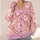 Pink Santa Face Christmas Cheer for Festive Winter Layering and Holiday Parties Women All-over Print Knitted Cardigan - 4