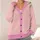 Soft Pink Botanical Shoulder Blossoms For Cozy Autumn Layering And Weekend Outings All-over Print Knitted Cardigan - 4