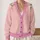 Soft Pink Botanical Shoulder Blossoms For Cozy Autumn Layering And Weekend Outings All-over Print Knitted Cardigan - 2