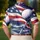 American Flag Golf Scene for Fourth of July Fairways and Patriotic Weekend Players Men's Polo Shirt - 5