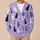 Lavender Cat Companions for Cozy Winter Layering and Relaxed Everyday Style for Women All-over Print Knitted Cardigan - 6